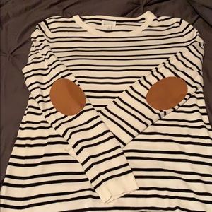 White with black strips sweater